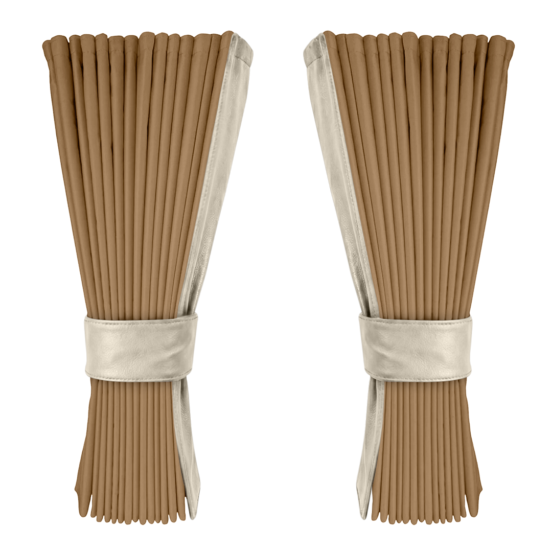 Gardin beige alcantar med nappa