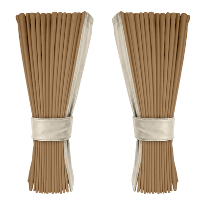 Gardin beige alcantar med nappa