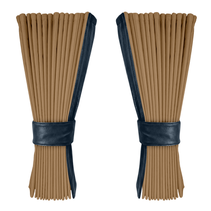 Gardin beige alcantar med nappa