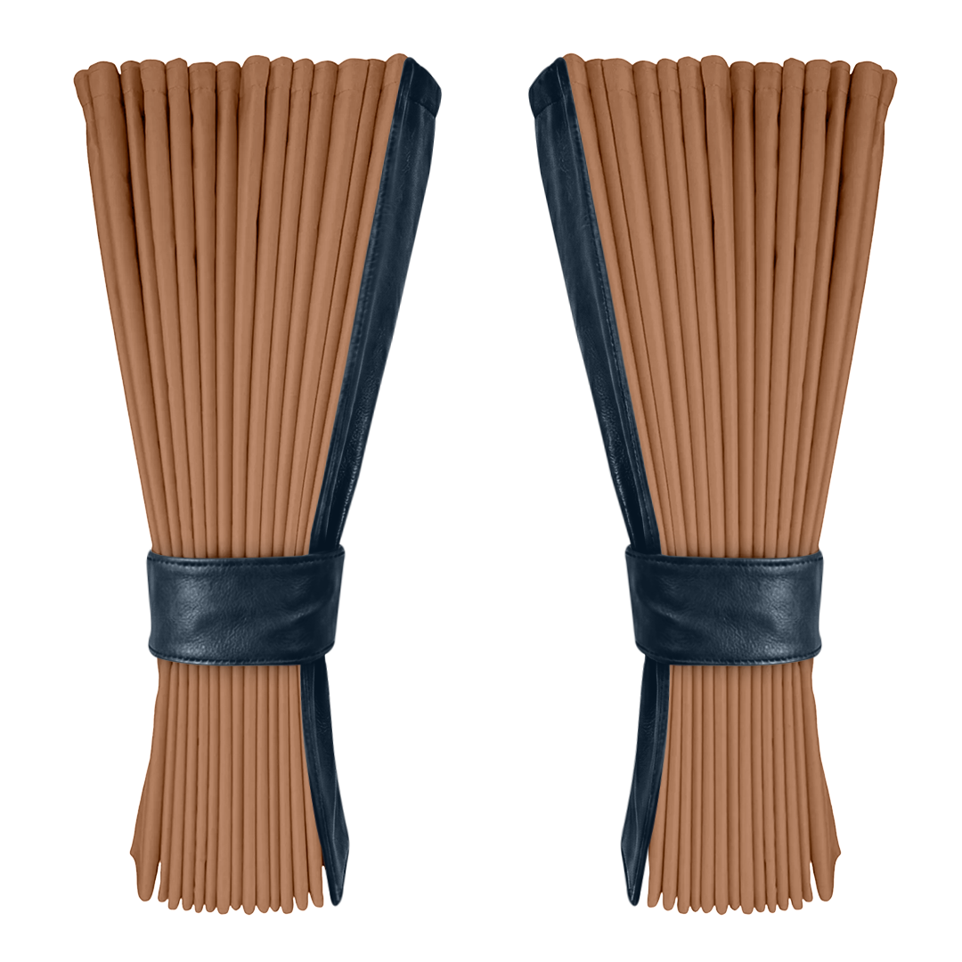 Gardin brun alcantar med nappa