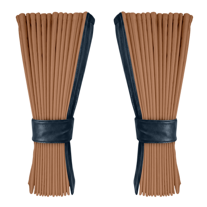 Gardin brun alcantar med nappa