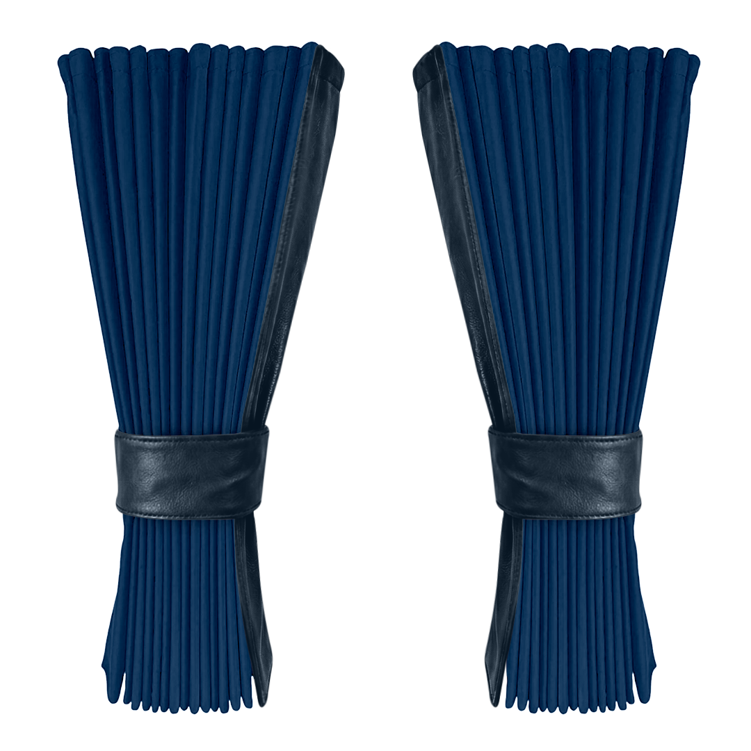 Gardin cobaltblå alcantar med nappa