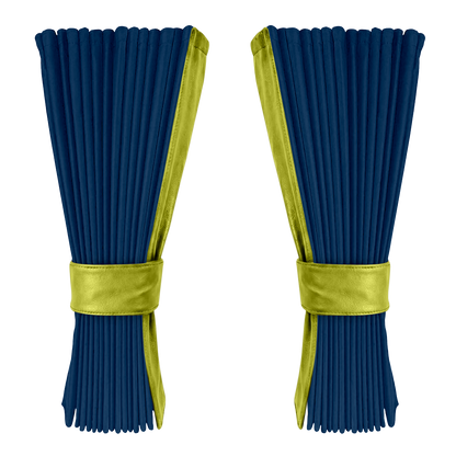 Gardin cobaltblå alcantar med nappa