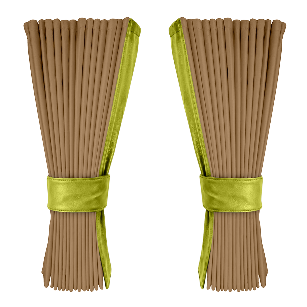 Gardin beige alcantar med nappa