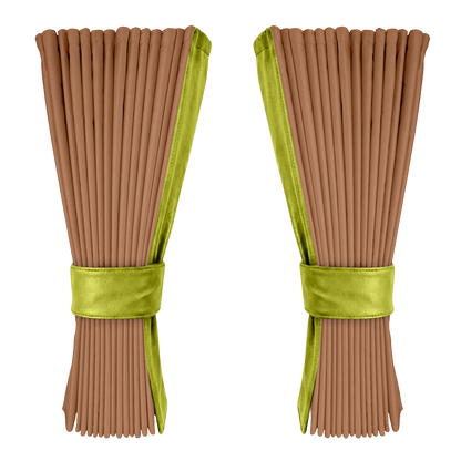 Gardin brun alcantar med nappa