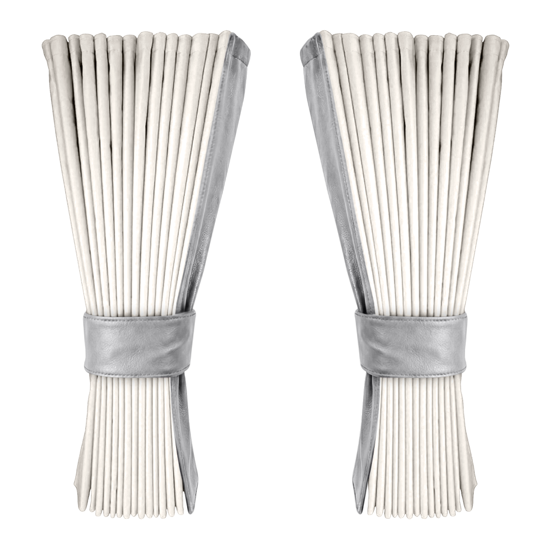 Gardin hvid alcantar med nappa