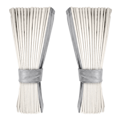 Gardin hvid alcantar med nappa