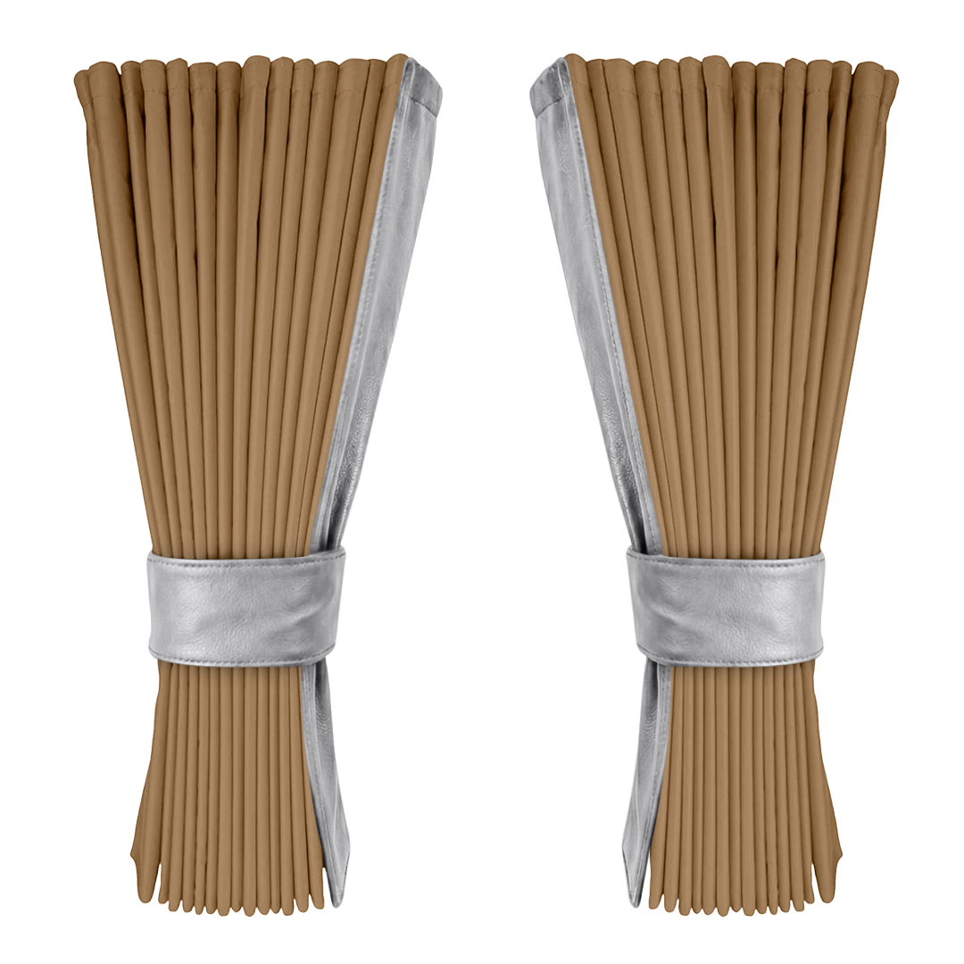 Gardin beige alcantar med nappa