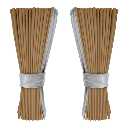 Gardin beige alcantar med nappa