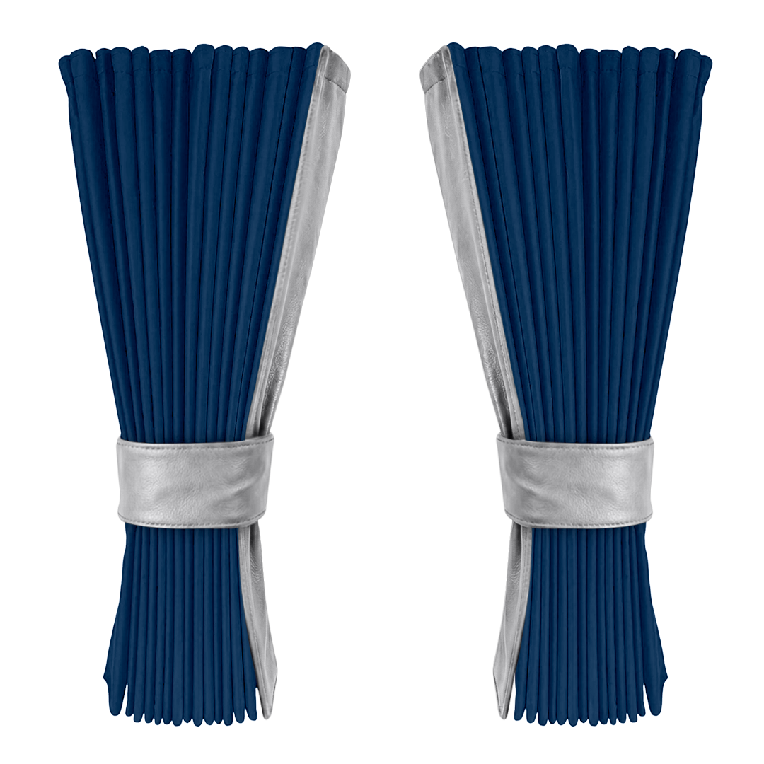 Gardin cobaltblå alcantar med nappa