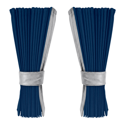 Gardin cobaltblå alcantar med nappa