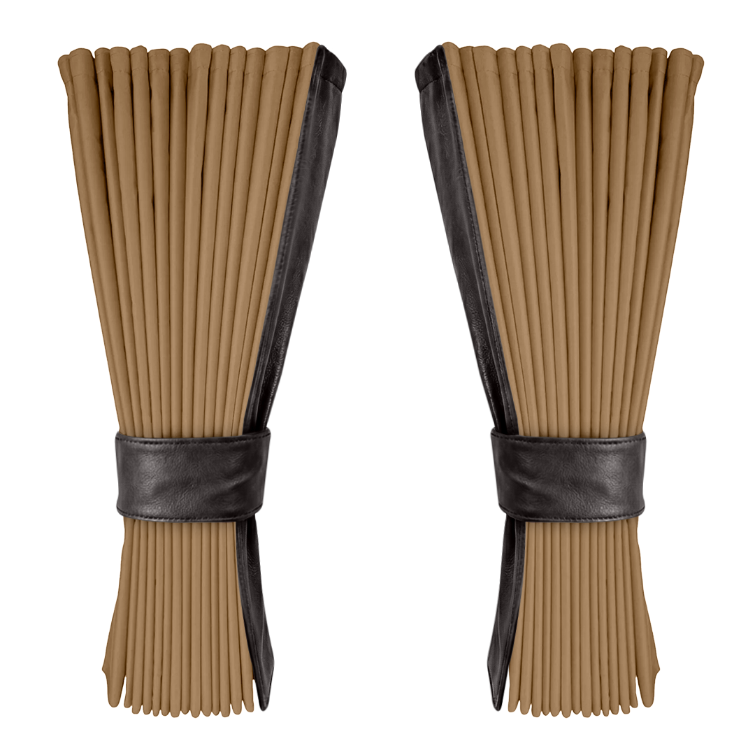 Gardin beige alcantar med nappa