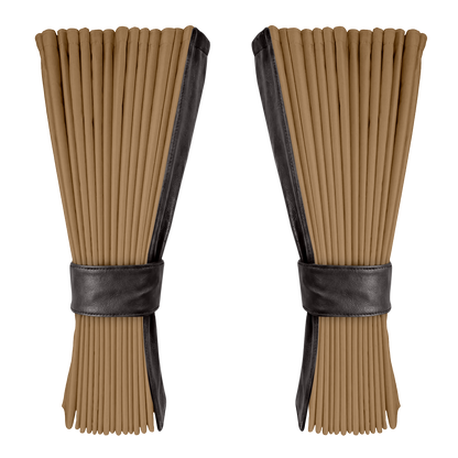 Gardin beige alcantar med nappa