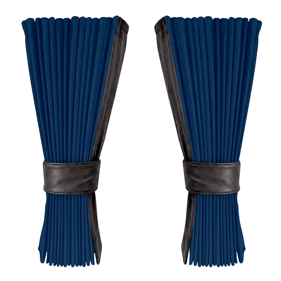 Gardin cobaltblå alcantar med nappa