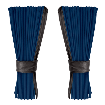 Gardin cobaltblå alcantar med nappa