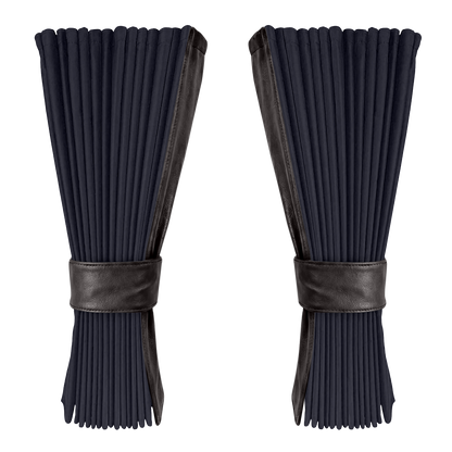 Gardin stålgrå alcantar med nappa