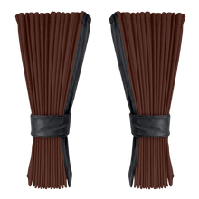 Gardin mokkabrun alcantar med nappa