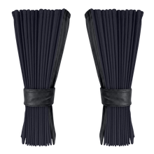 Gardin stålgrå alcantar med nappa