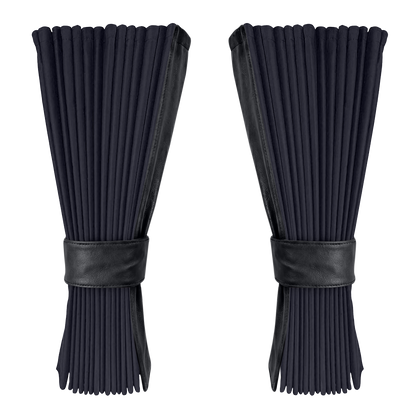 Gardin stålgrå alcantar med nappa