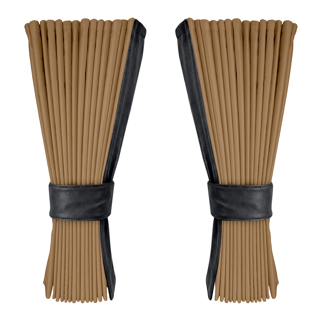 Gardin beige alcantar med nappa