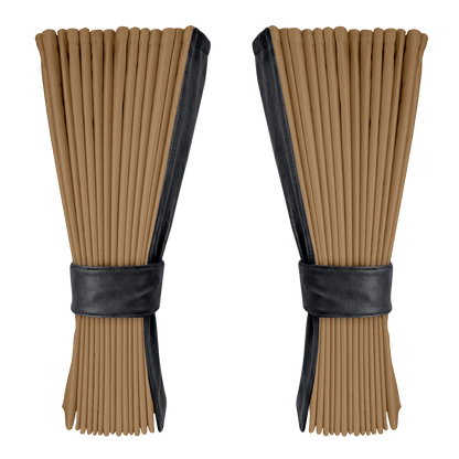 Gardin beige alcantar med nappa