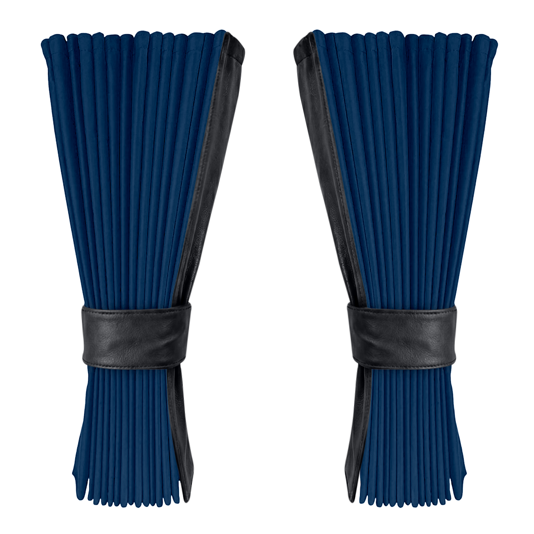 Gardin cobaltblå alcantar med nappa