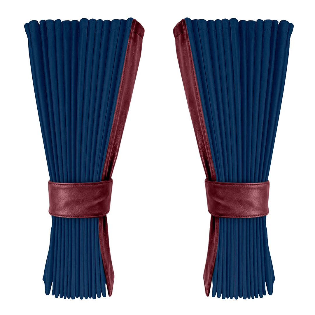 Gardin cobaltblå alcantar med nappa