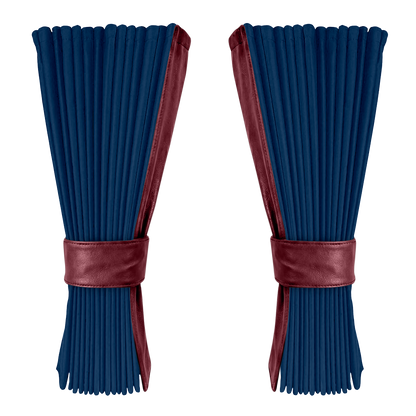 Gardin cobaltblå alcantar med nappa