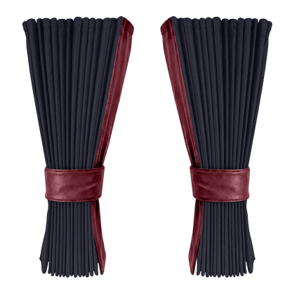 Gardin stålgrå alcantar med nappa