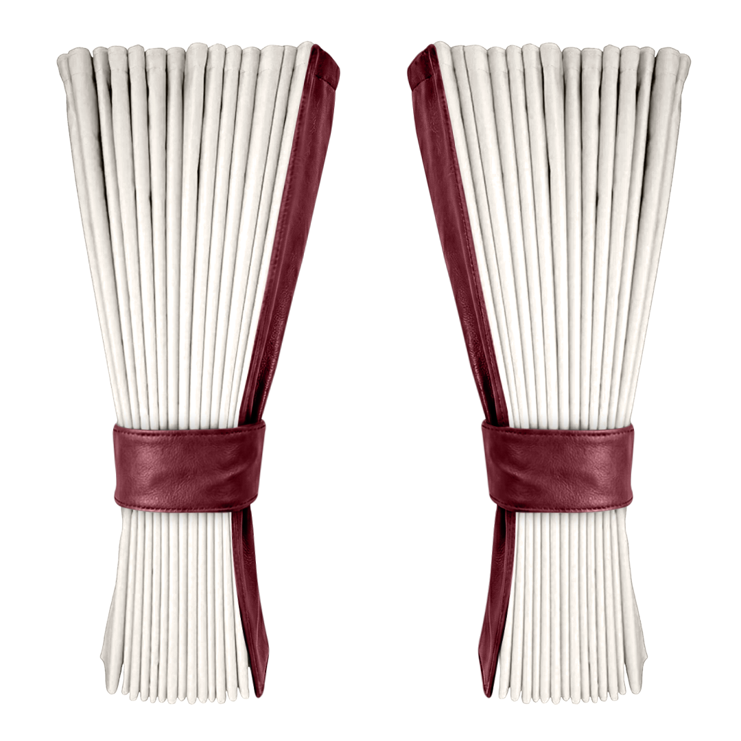 Gardin hvid alcantar med nappa