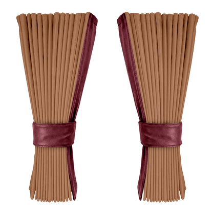 Gardin brun alcantar med nappa