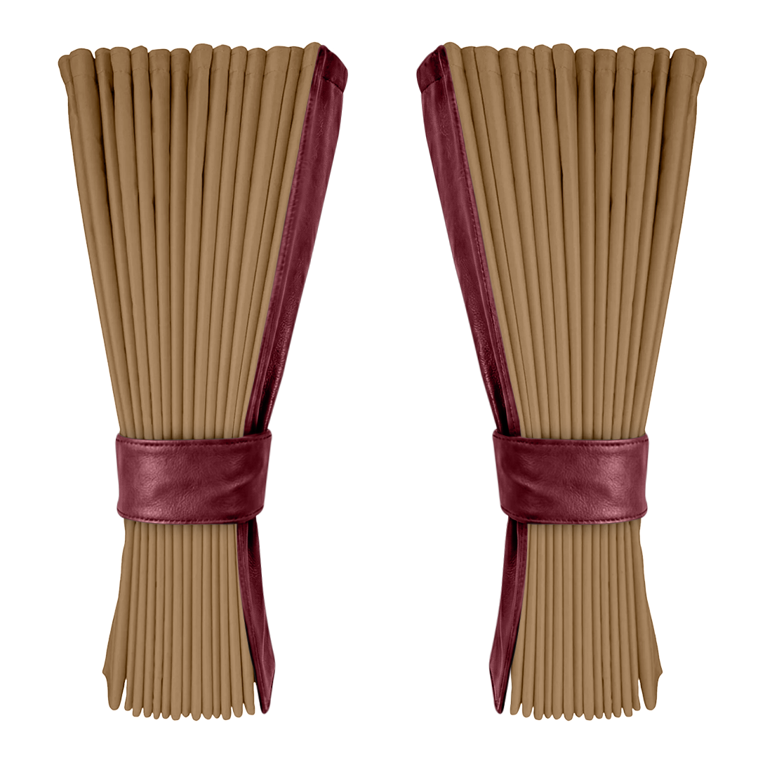 Gardin beige alcantar med nappa