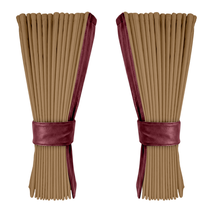 Gardin beige alcantar med nappa