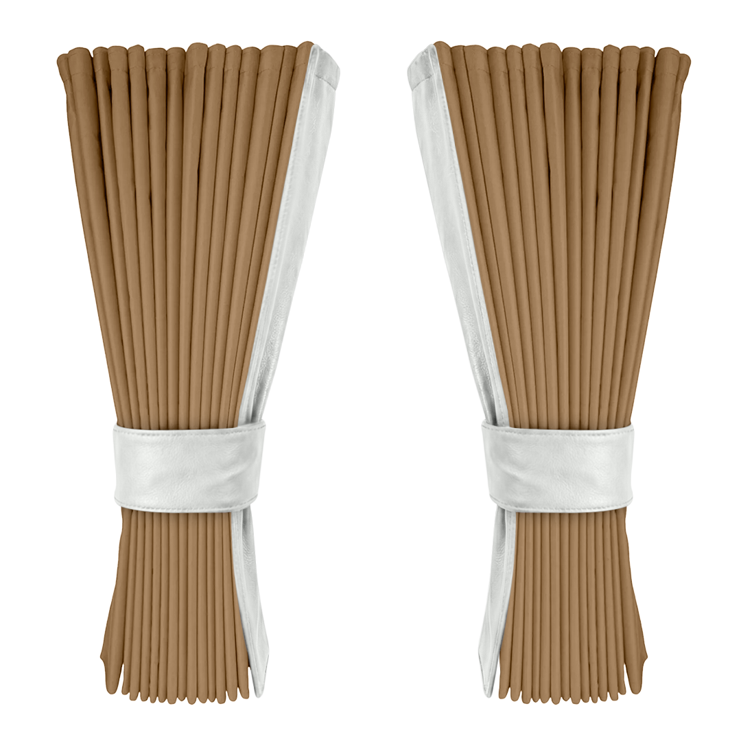 Gardin beige alcantar med nappa