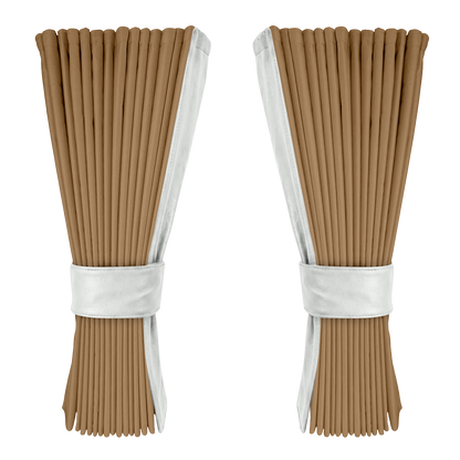 Gardin beige alcantar med nappa