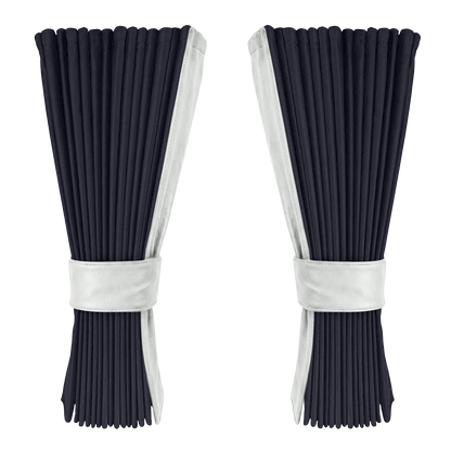 Gardin stålgrå alcantar med nappa