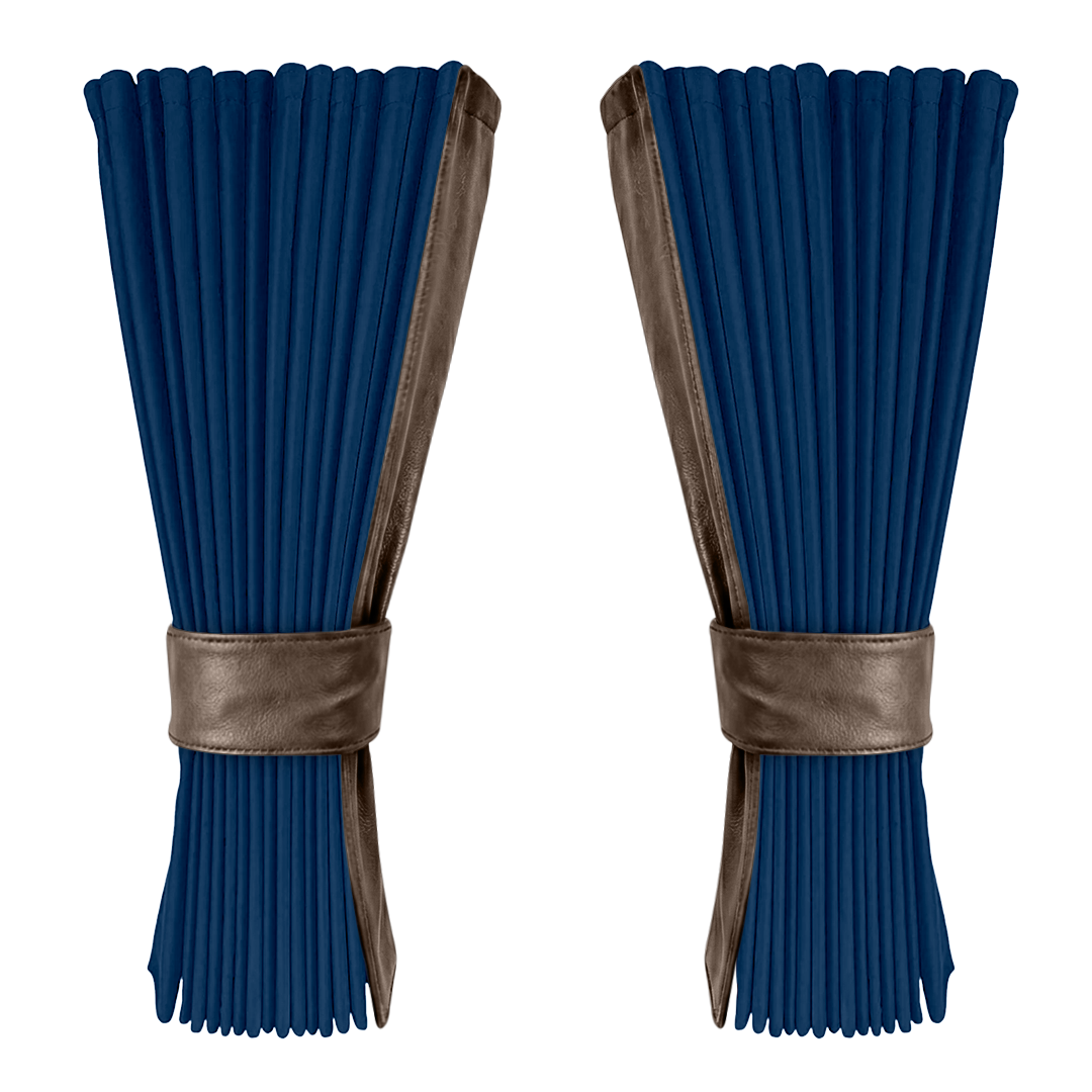 Gardin cobaltblå alcantar med nappa