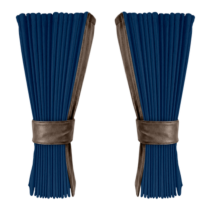 Gardin cobaltblå alcantar med nappa