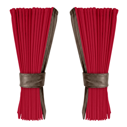 Gardin rød alcantar med nappa