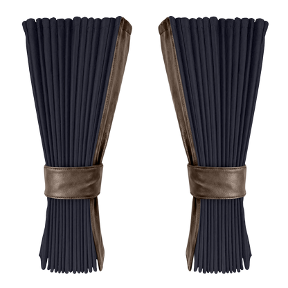 Gardin stålgrå alcantar med nappa