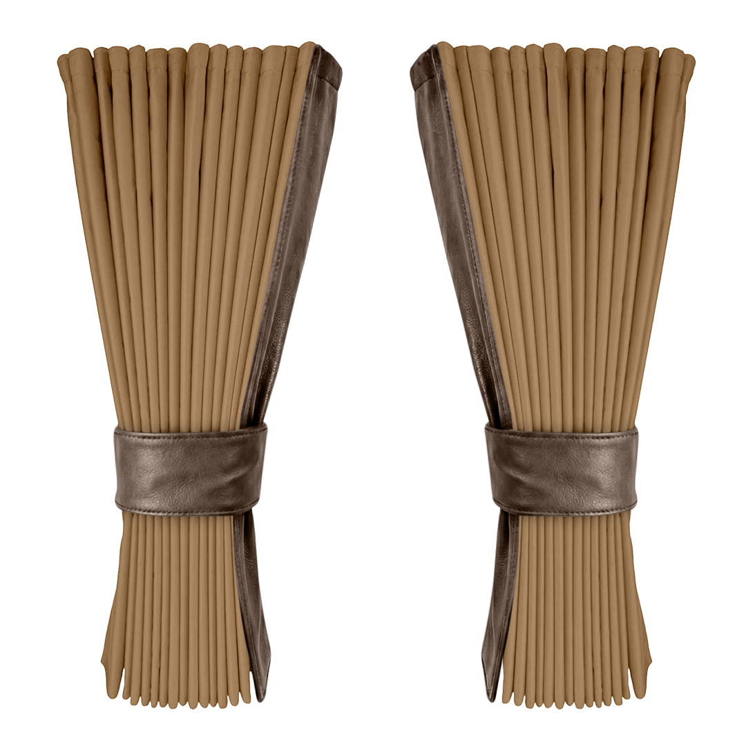 Gardin beige alcantar med nappa