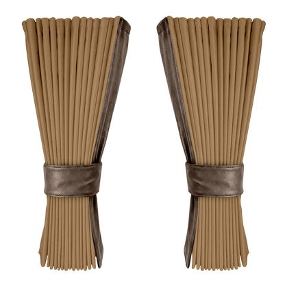 Gardin beige alcantar med nappa