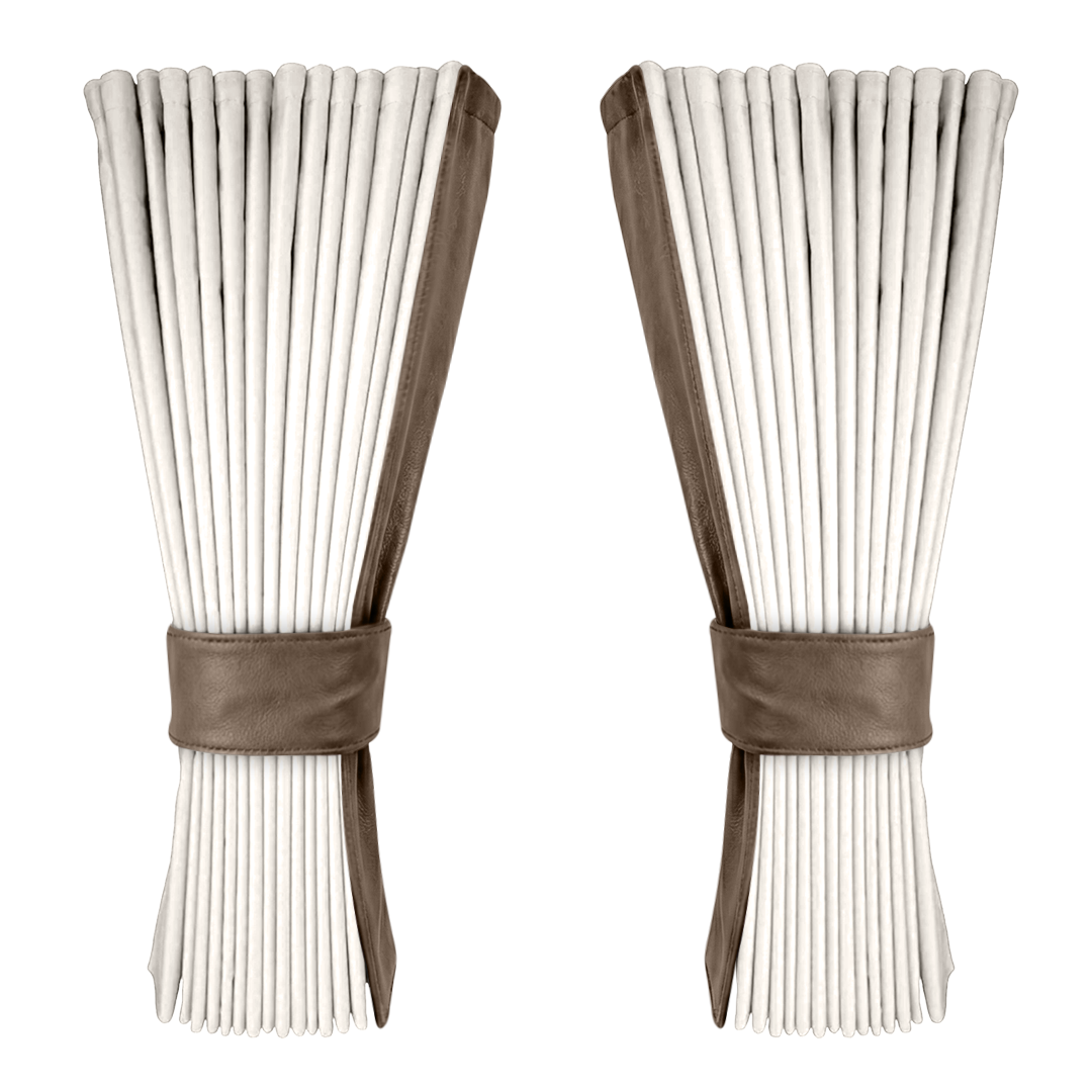 Gardin hvid alcantar med nappa