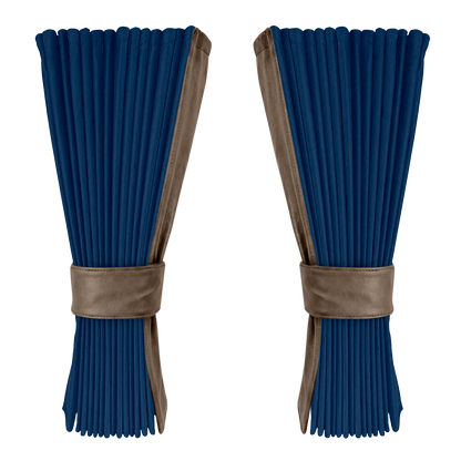 Gardin cobaltblå alcantar med nappa