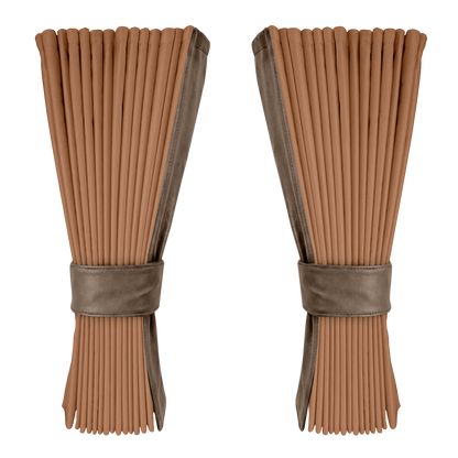 Gardin brun alcantar med nappa