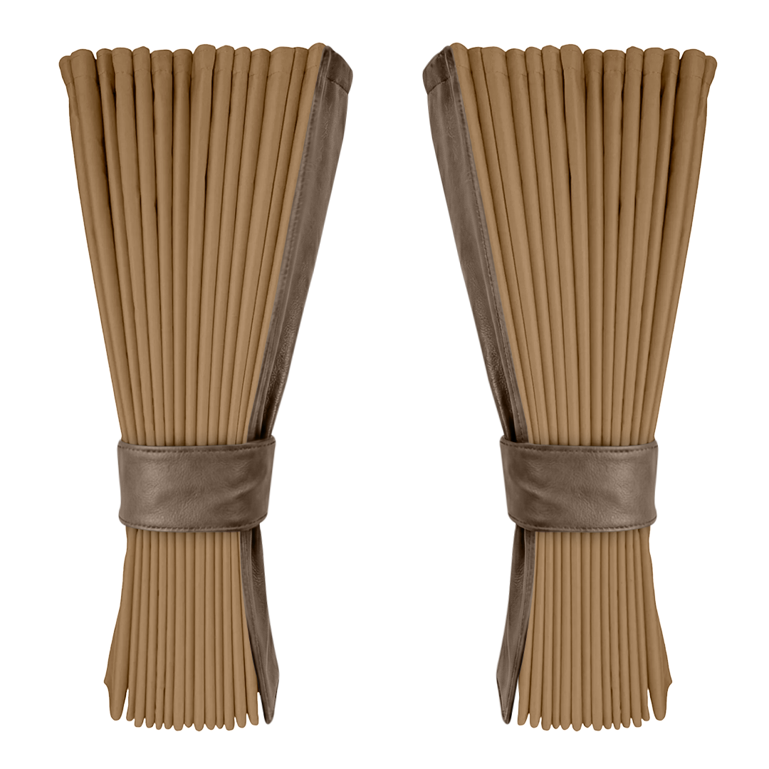 Gardin beige alcantar med nappa