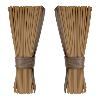 Gardin beige alcantar med nappa