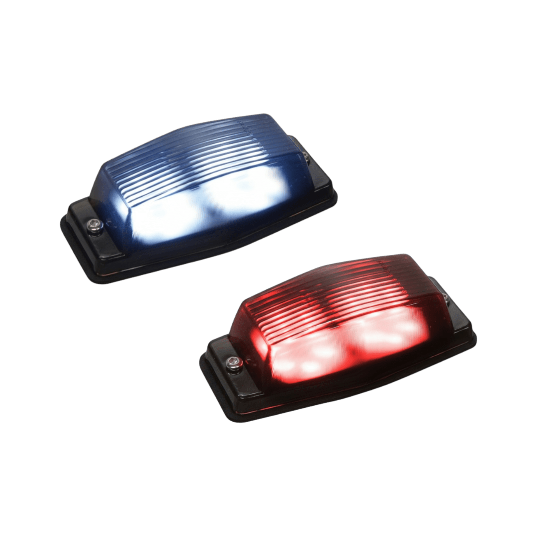 Double - burner LED 24V - Smoked glas - KJoF - Dual color Xenon hvid / Rød - 