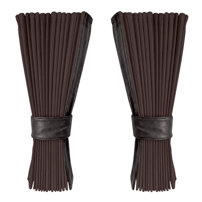 Gardin anthracite alcantar med nappa - Chokoladebrun - KJoF - 