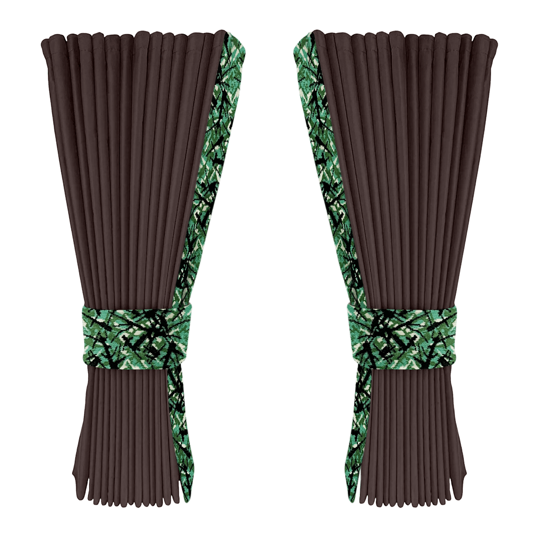 Gardin anthracite alcantar med plys - Grøn - KJoF - 